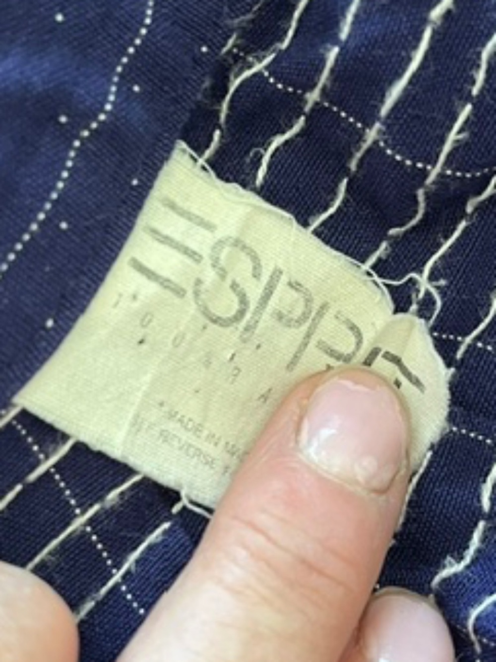 Vintage Esprit Navy Full Pleated with White Pinstripe Size 9/10 - Picture 3 of 6